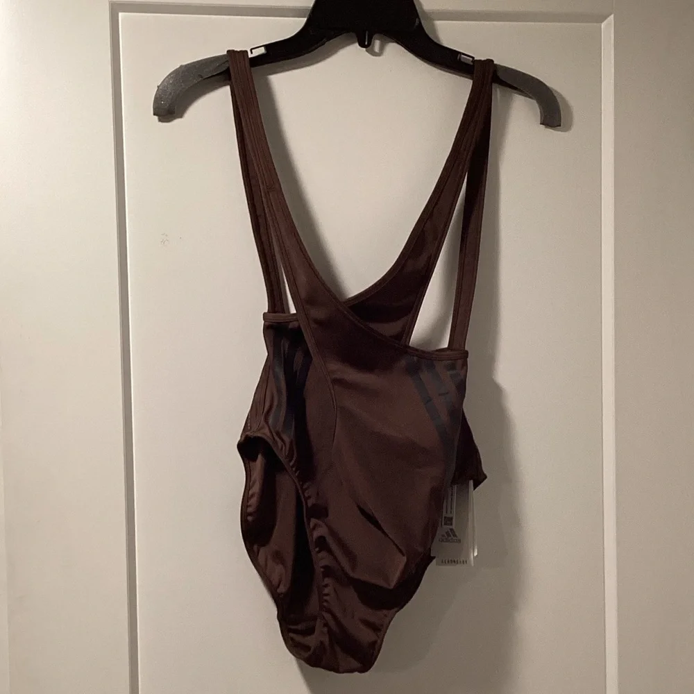 NWT Adidas Size M Water Icons‎ Swimsuit Brown/Black